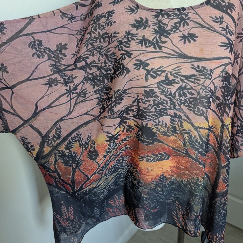 Jade Pink and Black Floral Blouse